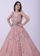 Stunning Pink Wedding Gown With Mirror Work